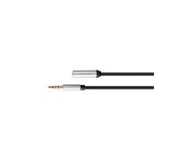 Python GC-M0239 Câble Audio 2m, Connecteur 3.5mm Femelle vers 3.5mm Mâle, Contacts Or, Noir, Diamètre 3.5mm