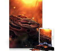 Python Royal au Coucher du Soleil Puzzle de 1000 pièces pour Adultes Entraînement de la mémoire Plaisir Garanti Découpe Impeccable Cadeau de Noël idéal (50x75cm)