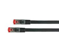 Python Series Câble patch pour Ethernet / Wi-Fi, avec protection des becs d’encliquetage RNS et nylon tressé Cat. 6 - Câble de connexion 25 m Noir