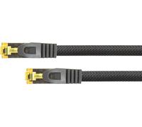 Python Series Ethernet LAN câble Patch avec becs d'encliquetage Protection RNS et Nylon tressé Cat. 7 - Câble 0,25 m Noir