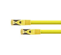 Python Series Ethernet LAN câble Patch avec becs d'encliquetage Protection RNS et Nylon tressé Cat. 7 - Câble 3 m Jaune