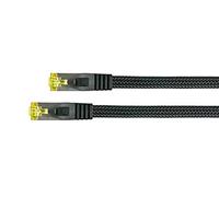 Python Series Ethernet LAN câble Patch avec becs d'encliquetage Protection RNS et Nylon tressé Cat. 7 - Câble 3 m Noir