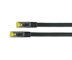 Python Series Ethernet LAN câble Patch avec becs d'encliquetage Protection RNS et Nylon tressé Cat. 7 - Câble 10 m Noir