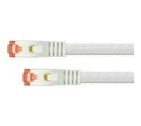 Python Series Patchkabel mit Rastnasenschutz (RNS) und Nylongeflecht - Cat. 6 - S/FTP - PiMF - PVC - 250MHz - OFC - weiß - 15m (8063PY-150W)
