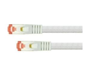 Python Series Patchkabel mit Rastnasenschutz (RNS) und Nylongeflecht - Cat. 6 - S/FTP - PiMF - PVC - 250MHz - OFC - weiß - 15m (8063PY-150W)