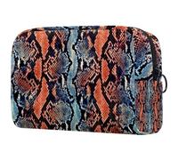 Python Trousse de toilette pour femme Motif animal Serpent Python Grande trousse de maquillage pratique avec fermeture éclair, multicolore, 18.5x7.5x13cm/7.3x3x5.1in, Trousse de toilette