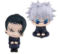 PYTRARTY Figurine Gojo,2 PièCes Gojo Satoru Figur,Version Q de la Figurine ArticuléE，PoupéE 10cm Statue,Cadeaux Fans, DéCorations de Table