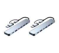 Pyugxab 2X Multiport USB Hub 3.0 Multi USB Splitter 4 Ports USB C 3.0 2.0 Ports pour PC Laptop Computer Hub