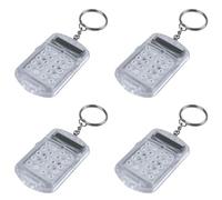 Pyugxab 4X Clair Blanc Plastique Boitier 8 Chiffres Electronique Mini Calculatrice avec Porte-Cles