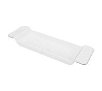 Pyugxab Étagère de rangement pour baignoire, plateau de bain, accessoires de salle de bain, organisateur de serviettes de maquillage, support d'évier de cuisine en plastique, blanc