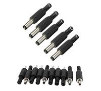 Pyugxab Lot de 10 pièces de rechange 3,5 mm x 1,35 mm DC mâle et 5 prises d'alimentation CC mâles de 5,5 mm x 2,5 mm