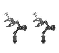 Pyugxab Lot de 2 bras magiques articulés de 17,8 cm - Pince de serrage réglable pour appareil photo reflex numérique