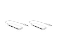 Pyugxab Lot de 2 concentrateurs USB 2.0 ultra fins à 4 ports Blanc
