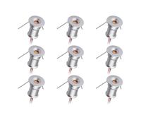 Pyugxab Lot de 9 mini spots encastrables DC12 V 1 W 3000 K argentés, utilisés pour l'éclairage de garde-robe d'intérieur, éclairage d'armoire, lumière d'œuvre d'art, facile à utiliser