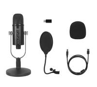 Pyugxab Microphone USB Professionnel Plug Play Microphone de Studio avec Support pour Jeux Chat Vidéos Streaming Vocal C