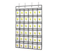 Pyugxab Schéma de Poche pour Téléphone Portable, Organisateur de Classe, Support de Calculatrice, Boîte de Rangement à à Suspendre à la Porte - 36 Poches Transparentes
