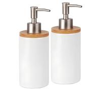 Pyuyan 2 Pièces Distributeur de Savon en Céramique, Distributeur Gel Douche en Céramique, avec Pompe, pour Le Shampooing, Le Nettoyage du Corps, Le Savon pour Les Mains, la Lessive, etc.