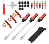 Pyuyan 25 Pièces Outil Levier de Pneu, Démonte Pneus Manuels, Demonte Pneu, Levier de Pneu pour Moto, Cuillères à Démonter Pneus, avec 3 Protections de Jantes, pour Vélos, Motos, Voitures