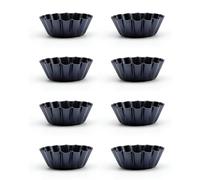 Pyuyan 8 Pièces Moule à Tarte aux œufs, Moules Tarte aux œufs Réutilisables, Tarte Oeuf Pan Durable, Tarte Oeuf Pan Antiadhésif, pour Cupcakes, Puddings, Muffins, Desserts DIY, Réutilisables