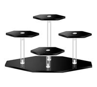 Pyuyan Présentoir Acrylique Noir Hexagone, Support d'organisateur pour Montrer des Figurines, Bijoux et Parfums