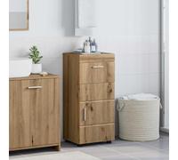 Pyvara Tulum Ensemble d'armoire de salle de bain en chêne Artisan avec 2 tiroirs 37 x 31,5 x 82 cm, matériau en bois mat, espace de rangement pour salle de bain, meuble sous lavabo, commode, étagère
