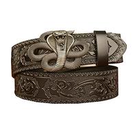 PYWJGZSX Ceinture En Cuir Pour Homme, Ceinture À Cliquet À Boucle Automatique, Réglable Pour Jeans, 125Cm/49Inch, D