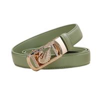 PYWJGZSX Ceinture Pour Dames, Ceinture Pour Dames, Cygne Motif Animal Femme Ceinture de Mode En Cuir, Boucle Automatique En Alliage, Ceinture Jeans de Mode/Green/100Cm/39.4''