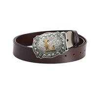 PYWJGZSX Ceinture Pour Hommes,Ceinture Pour Hommes,Ceinture Pour Hommes Western Cowboy,Ceinture En Cuir Véritable Avec Boucle En Alliage Carré À Motif Alphabétique,Ceinture Décontractée À La Mode/L Br