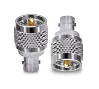 PYwuetuu 2 pièces Adaptateur coaxial RF BNC Femelle vers UHF PL259 Mâle, Connecteur coaxial SO239 Mâle vers BNC Femelle pour câble de rallonge
