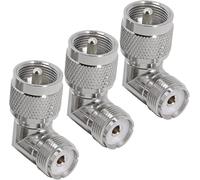 PYwuetuu 3pcs Connecteur RF UHF Mâle vers Femelle, Adaptateur PL259 Droit, Angle 90 Degrés pour Antenne CB Radio Amateur, Câble Coaxial
