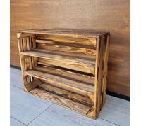 PYXIDAS,Boîtes en bois longues, courtes-Ensemble de bols à fruits,dimensions 50x40x15 cm - taille moyenne, peut être utilisé comme récipient ou décoratif,résistant et propre (Effet brûlé longtemps,1)