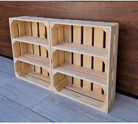PYXIDAS, Boîtes en bois longues, courtes - Ensemble de bols à fruits, dimensions 50x40x15 cm - taille moyenne, peut être utilisé comme récipient ou décoratif, résistant et propre (Naturel Court, 2)