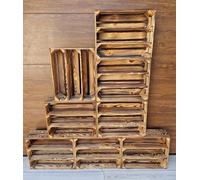 PYXIDAS Caisse en Bois avec Étagère - Rangement, Déco, Rustique & Vintage (Effet brûlé longtemps,8)