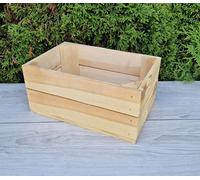 PYXIDAS Caisses en bois massif 30x20x15 cm, lot de 1 à 12 - Pour le rangement et la déco - Finition naturelle ou effet brûlé - Style rustique, solide et empilable (Naturel 1 caises, 30x20x15cm)