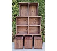 PYXIDAS Gris,Bianca,Rustique Wooden Boxes-Ensemble de bols à fruits,dimensions 40x29x25 cm-taille moyenne, peut être utilisé comme récipient ou décoratif,résistant et propre (Rustique, 12)