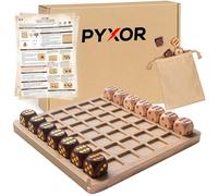 PYXOR Dice Battle - Echiquier en Bois Premium avec Dés de Jeux - Jeux echec & de Dames réinventés - Jeu de société Alliant stratégie & réflexion pour Adultes & familles - Jeu de des - Jeu en Bois