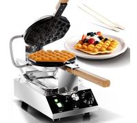 PYY Machine à gaufrer à bulles, machine à gaufrer commerciale, rotation à 180°, revêtement anti-adhésif, 1500 W, Hongkong en acier inoxydable électrique, 166-550°F, 30 pièces