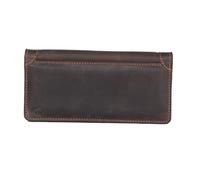 PZ-Companion Wallet Brown-13 - Portefeuille long pour homme en 100 % cuir véritable, deux compartiments pour espèces, plusieurs emplacements pour cartes et emplacements pour cartes SIM, marron, L19cm,