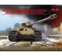 Pz.kpfw.vi Ausf.b King Tiger Late Full Intérieur Allemand WWII Tank 1:3 5 Model