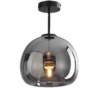 PZAOJAU Décor du Milieu du siècle pour la Maison, Moderne, Globe Semi-encastré, plafonnier en Verre ambré doré, Tige Industrielle, Gris fumé, luminaire de Couloir pour Ferme, Salle à Manger