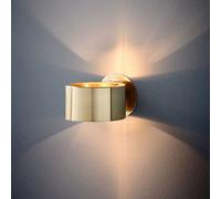 PZAOJAU Petite applique murale dorée câblée pour intérieur, luminaire mural haut et bas, anneau cylindrique vintage du milieu du siècle, lampe murale moderne pour couloir, chambre à coucher, chevet, e