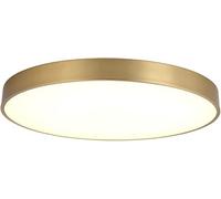 PZAOJAU Plafonnier de salle de bains en laiton antique Plafonnier LED de cuisine à profil bas Plafonnier rond à intensité variable Plafonnier de couloir doré pour chambre à coucher Salle à manger Buan