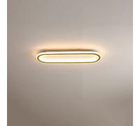PZAOJAU Plafonniers de Salle de Bains à LED Longs Plafonnier de Couloir rectangulaire encastré Plafonnier linéaire Moderne en Or Plafonnier de Bureau Noir pour Cuisine Salle à Manger Couloir Porche