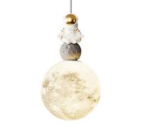 PZAOJAU Lune Lampe Suspendue 3D Imprimé Planète Astronaute Plafond Lampe Suspendue Moderne LED Lampe Suspendue Chambre d'enfant Lait Blanc Sphère Pépinière Lustre pour Garçons Chambre Filles Chevet Ma
