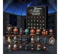 PZCC 31 Nights Of Fright, Calendrier de L'avent d'Halloween avec Boîte de Compte à Rebours, Figurines d'Halloween Poupée Effrayante à Collectionner et Cadeaux, Mini Décorations (30 Jours)
