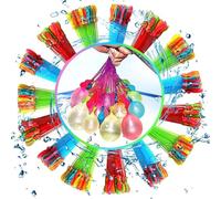 PZCC 555 PCS Bombe à Eau Colorés, Bombe à Eau Réutilisable, Ballons D'eau, Jeux d Eau, avec 5 Raccords de Robinet pour Plages, Les Activités Estivales, Fêtes et Jeux en Famille (555 pcs)
