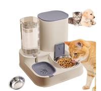 PZCC Distributeur De Croquettes pour Chat,2 en 1facile à Nettoyer Abreuvoir Automatique pour Animaux De Compagnie,pour Petit Chien,Chat, Chaton, Animal De Compagnie (Bleu, Bol en Acier Inoxydable)