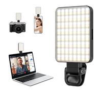 PZCC Flash Selfie Portable: Anneau Lumineux 128 LED, 3500-6500K, Peut Être Utilisé pour Prendre des Photos, Discuter en Vidéo, Se Maquiller, Utiliser Un Ordinateur Portable Et Se Réunir (Noir)