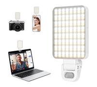 PZCC Flash Selfie Portable: Anneau Lumineux 128 LED, 3500-6500K, Peut Être Utilisé pour Prendre des Photos, Discuter en Vidéo, Se Maquiller, Utiliser Un Ordinateur Portable Et Se Réunir (Blanc)