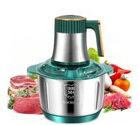 PZCC Hachoir à Viande Electrique 5L, Robot Culinaire Multifonction, Mixeur 500w, 5 Niveaux de Vitesse, 6 Lames en Acier Inoxydable, Convient pour Viande, Légumes, Oignon et Fruits (Vert)